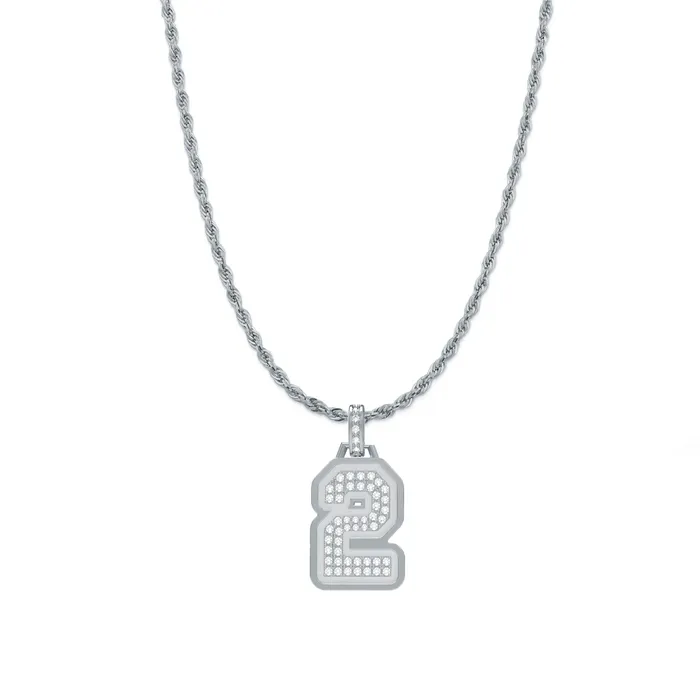 Sterling Silver Large Varsity Pendant SG Fashion Necklaces