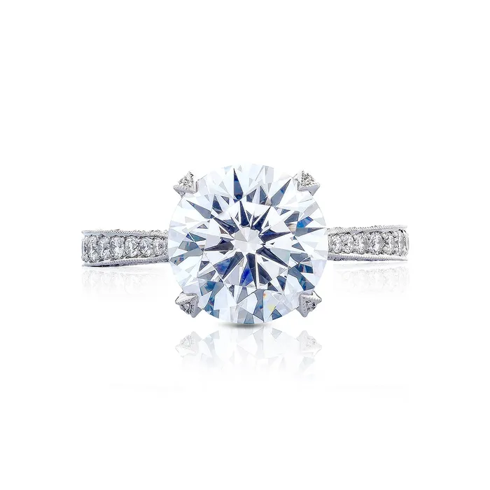 Tacori Platinum RoyalT Round Diamond Engagement Ring Setting 075 CTW International Diamond Center Rings