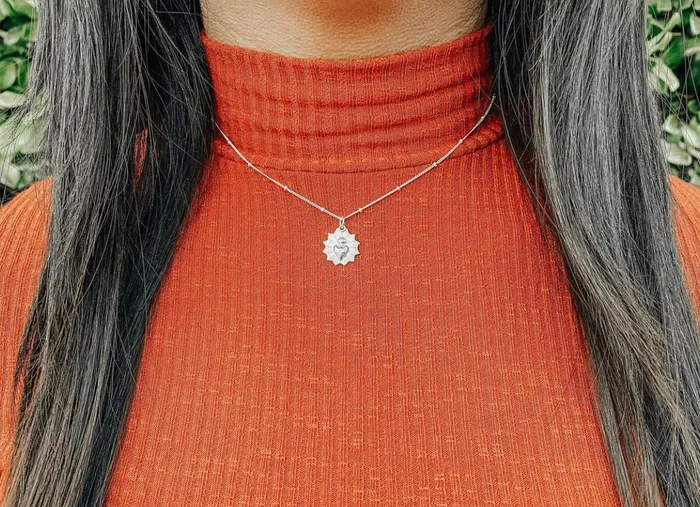 TheLittleCatholic Necklaces The Little Sacred Heart minimalist scalloped necklace in sterling silver