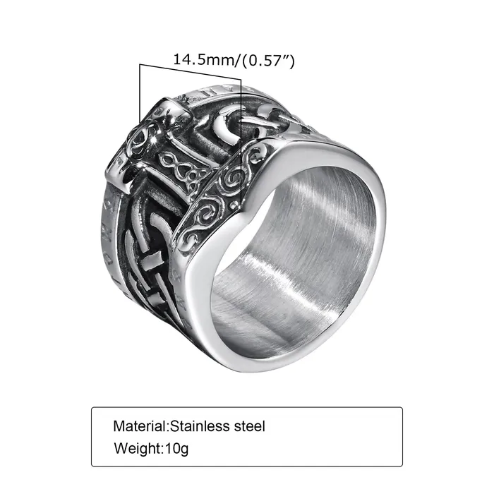 Valhalla Vikings Rings Viking Ring Mjolnir in Celtic Knot