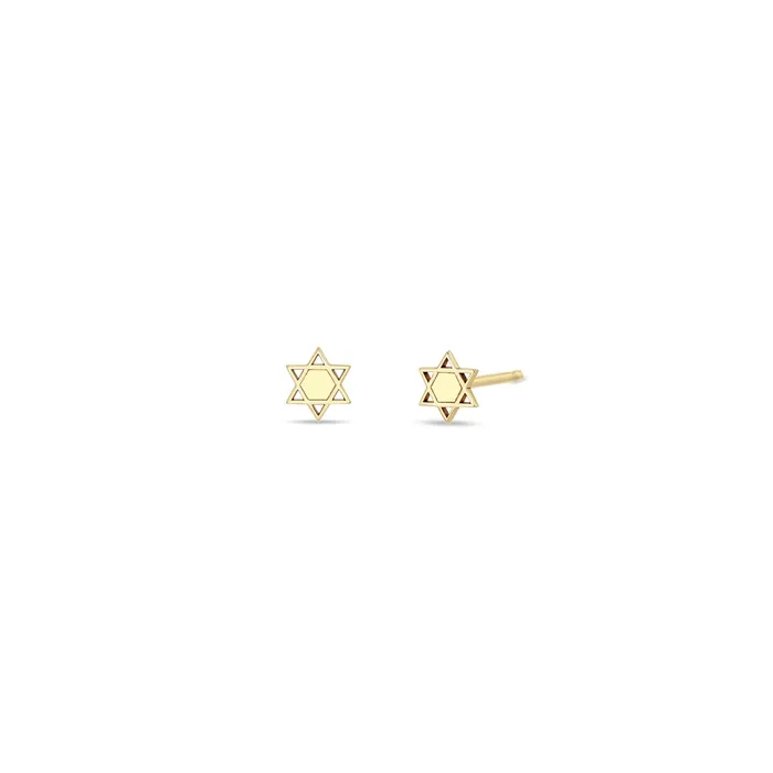 Zoe Chicco Earrings Itty Bitty Star of David Stud