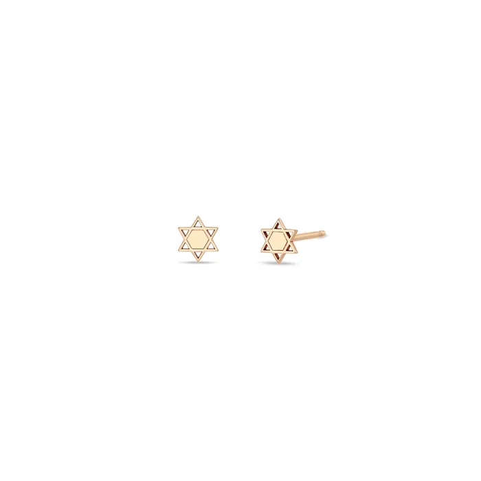 Zoe Chicco Earrings Itty Bitty Star of David Stud