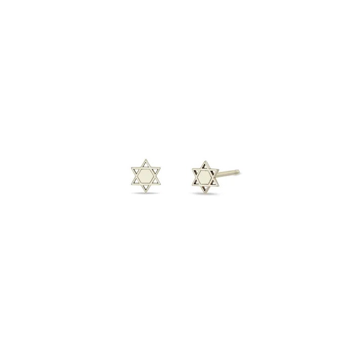 Zoe Chicco Earrings Itty Bitty Star of David Stud