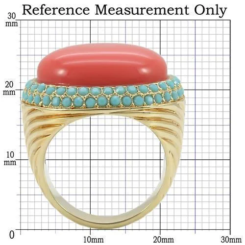 0W334 Gold Brass Ring with SemiPrecious in Rose Alamode Rings