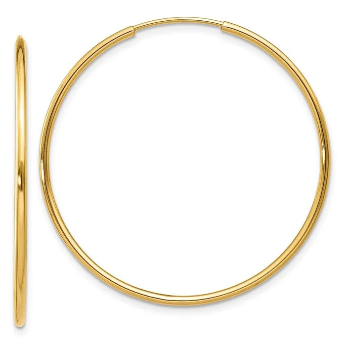 14k 125mm Endless Hoop Earring Jewelry Earrings