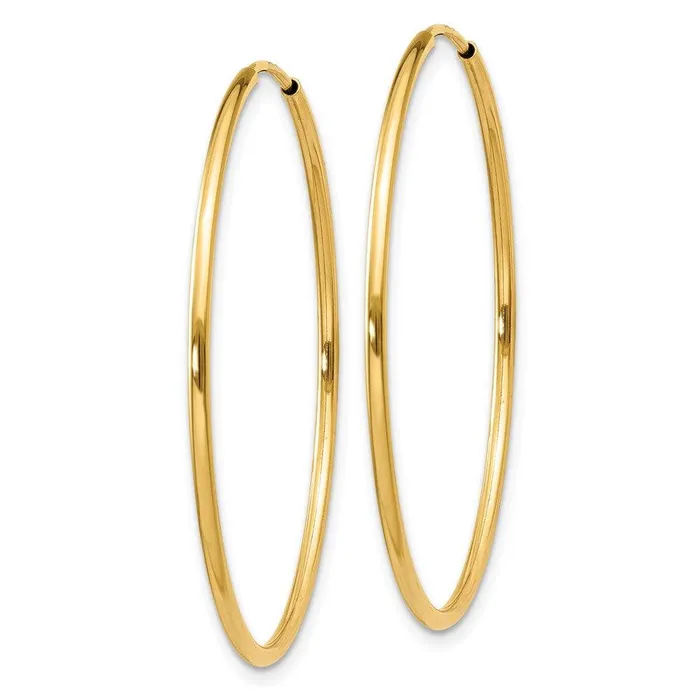 14k 125mm Endless Hoop Earring Jewelry Earrings