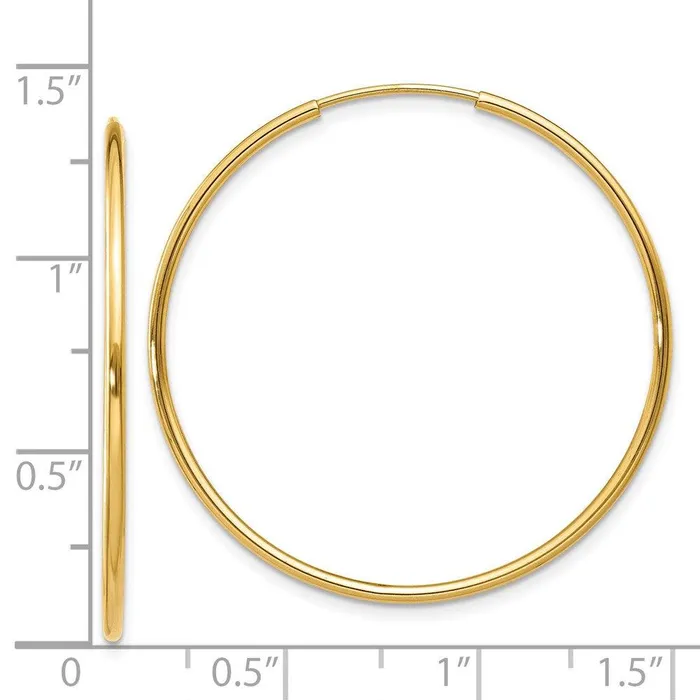 14k 125mm Endless Hoop Earring Jewelry Earrings