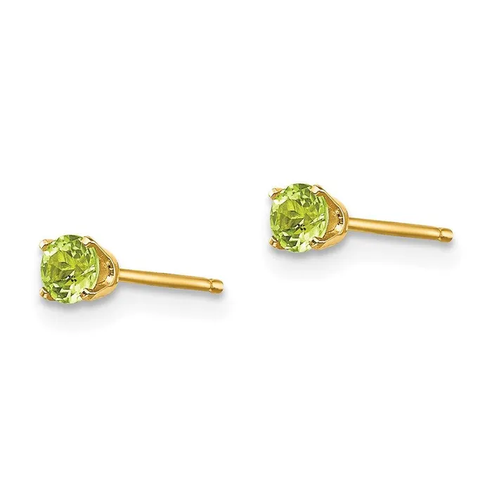 14k 3mm AugustPeridot Post Earrings Jewelry Earrings
