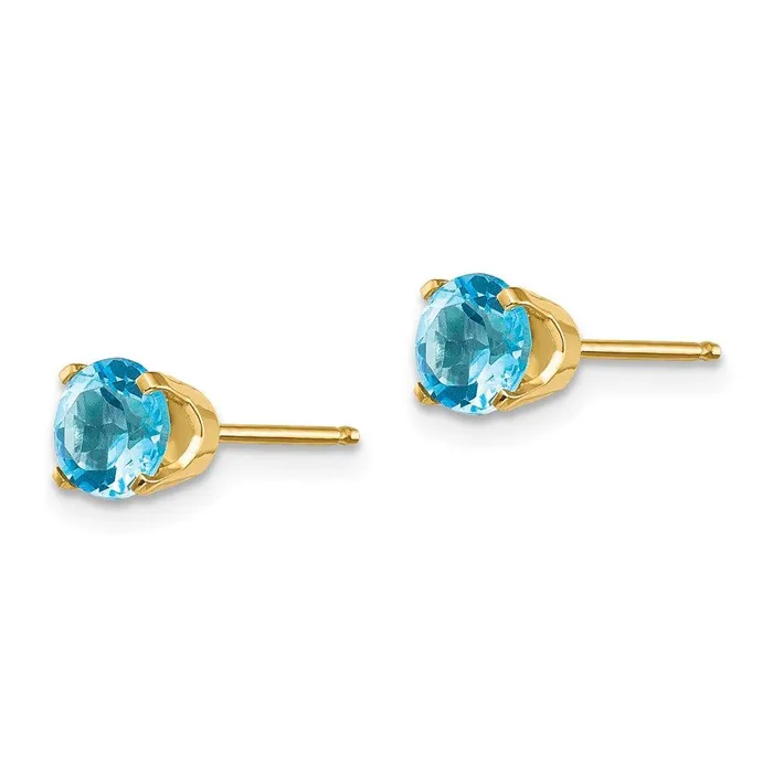14k 5mm Blue Topaz Earrings December Jewelry Earrings