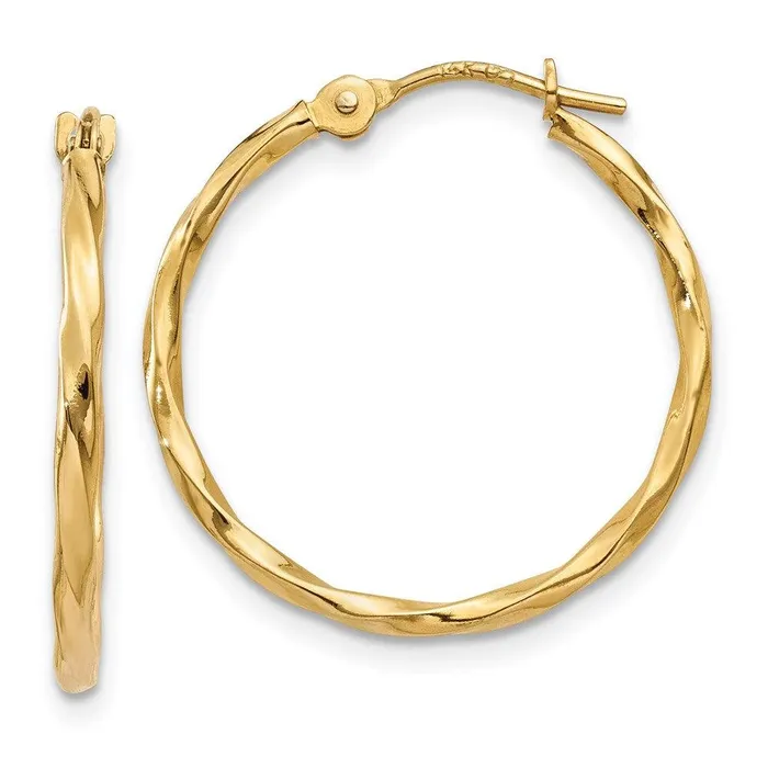 14k Twist Hoop Earrings Jewelry Earrings