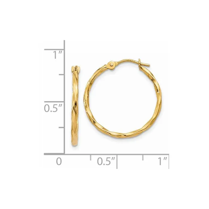 14k Twist Hoop Earrings Jewelry Earrings