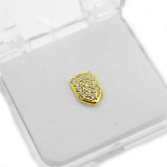 18K Gold Plated Iced CZ Bottom Tooth Single Cap Bling Cartel Admin PreStyled Sets