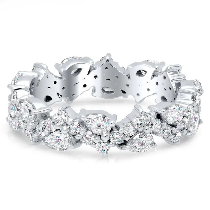 200 cttw Pear and Round Diamond Eternity Ring deBebians Rings