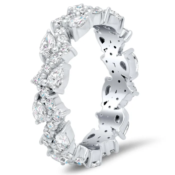 200 cttw Pear and Round Diamond Eternity Ring deBebians Rings