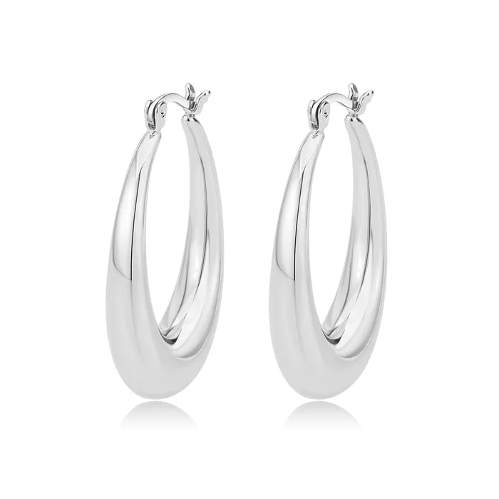 3W1749 Imitation Rhodium Brass Earring with NoStone in No Stone Alamode Earrings