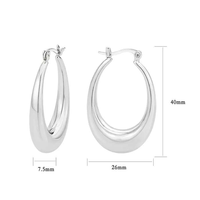 3W1749 Imitation Rhodium Brass Earring with NoStone in No Stone Alamode Earrings