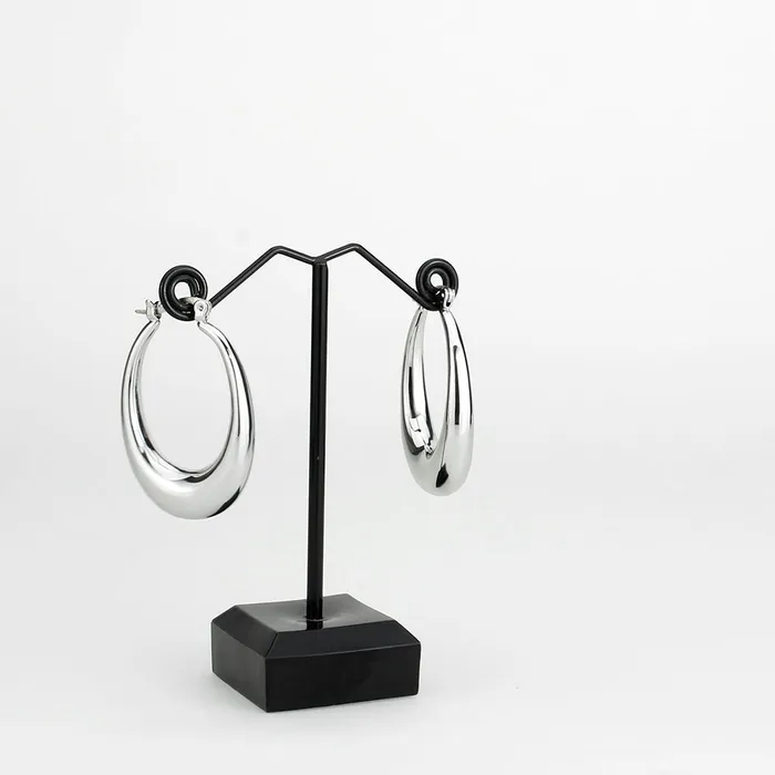 3W1749 Imitation Rhodium Brass Earring with NoStone in No Stone Alamode Earrings