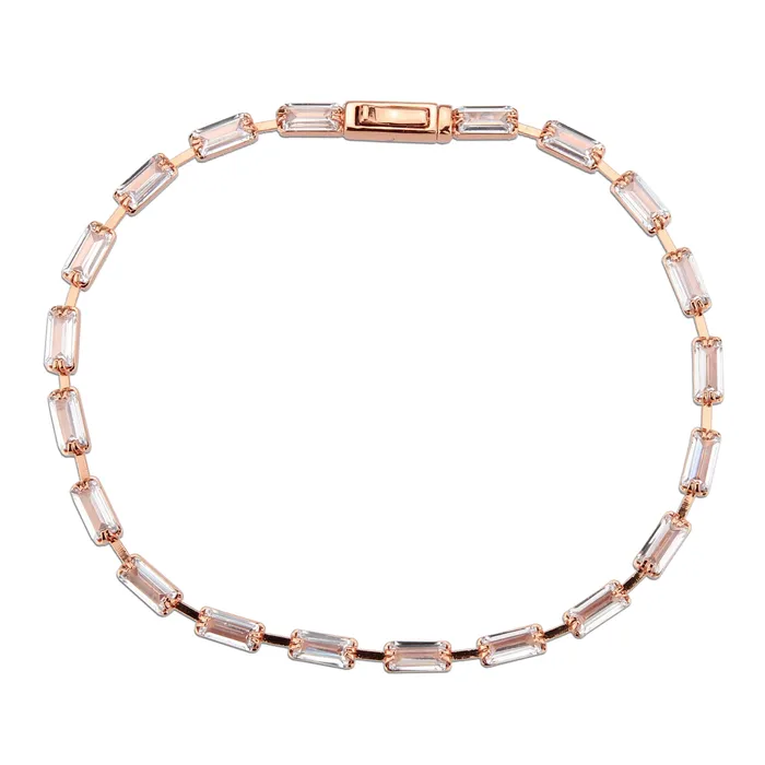 Alamode Bracelets 3W1711 Rose Gold Brass Bracelet with AAA Grade CZ in Clear
