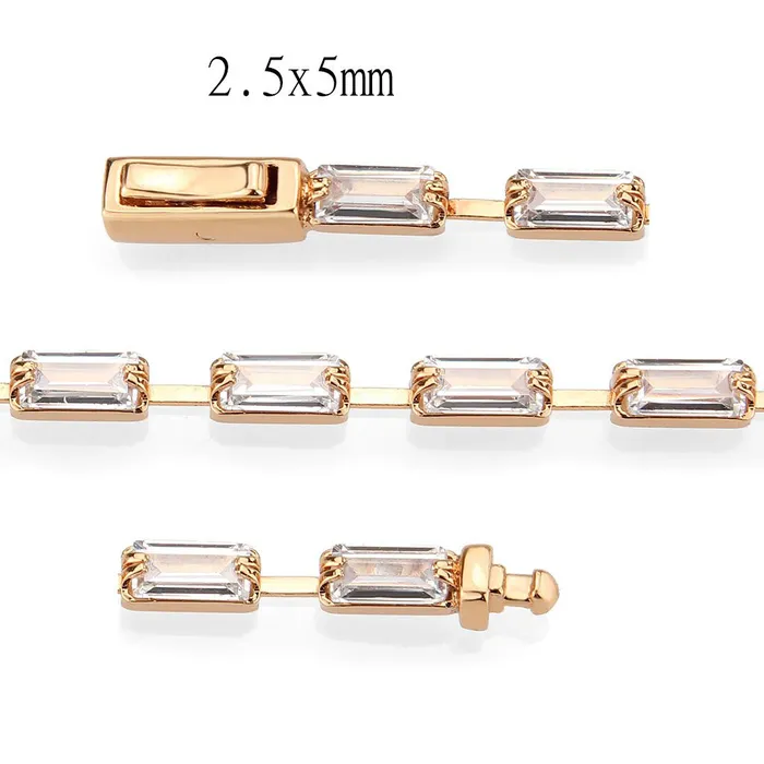 Alamode Bracelets 3W1711 Rose Gold Brass Bracelet with AAA Grade CZ in Clear