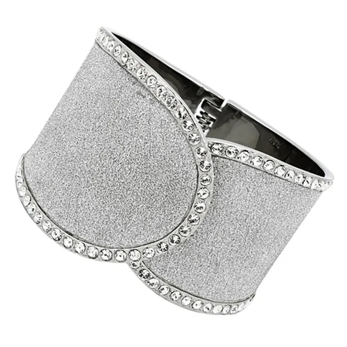 Alamode Bracelets TK1152 High polished no plating Stainless Steel Bangle with Top Grade Crystal in Clear