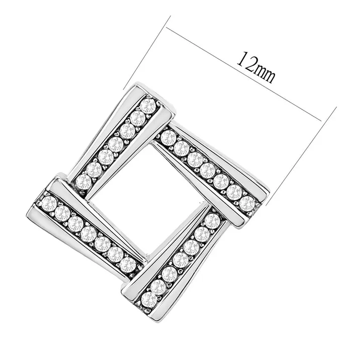 Alamode DA333 No Plating Stainless Steel Earrings with AAA Grade CZ in Clear Earrings