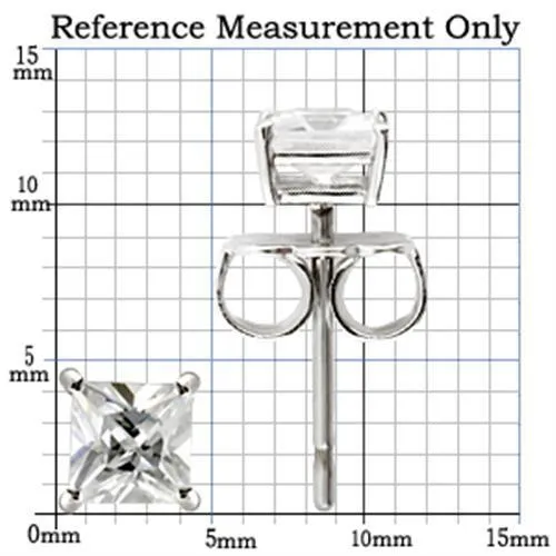 Alamode Earrings 0W158 Rhodium 925 Sterling Silver Earrings with AAA Grade CZ in Clear