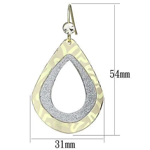Alamode Earrings LO2729 Gold Iron Earrings with Top Grade Crystal in Clear