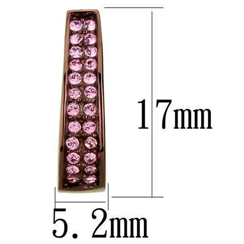 Alamode Earrings TK2537 IP Coffee light Stainless Steel Earrings with Top Grade Crystal in Light Rose