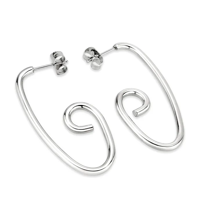 Alamode Earrings TK3843 High Polished Minimalist Stainless Steel Earrings