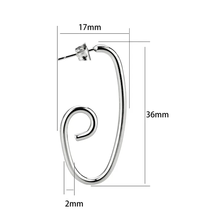 Alamode Earrings TK3843 High Polished Minimalist Stainless Steel Earrings