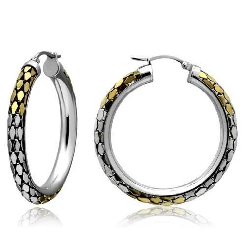 Alamode Earrings TK430 GoldRhodium Stainless Steel Earrings with No Stone