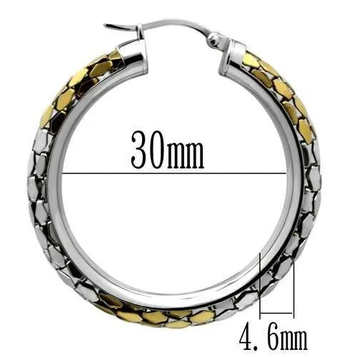Alamode Earrings TK430 GoldRhodium Stainless Steel Earrings with No Stone