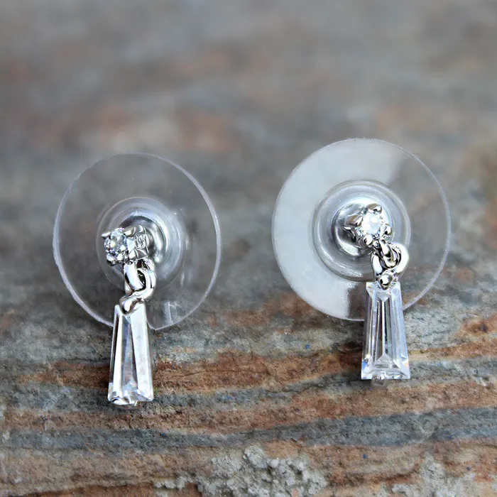 Alamode LOA1383 Rhodium Plating Brass Earrings with AAA Grade CZ in Clear Earrings