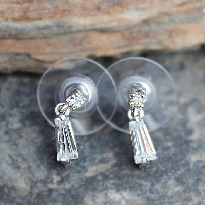 Alamode LOA1383 Rhodium Plating Brass Earrings with AAA Grade CZ in Clear Earrings