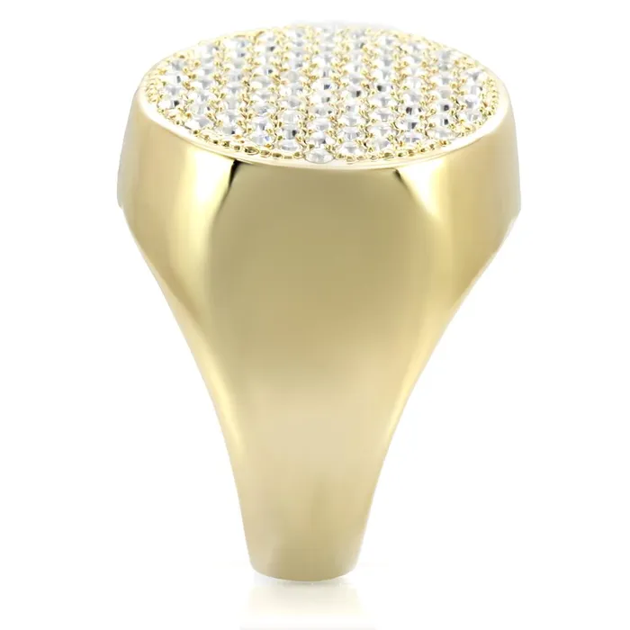 Alamode Rings 1W034 Gold Brass Ring with Top Grade Crystal in Clear