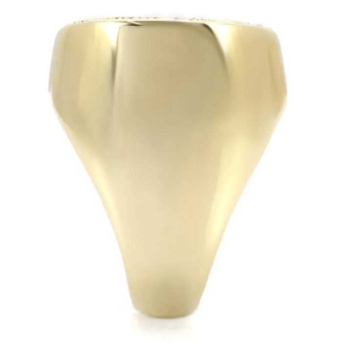 Alamode Rings 1W034 Gold Brass Ring with Top Grade Crystal in Clear