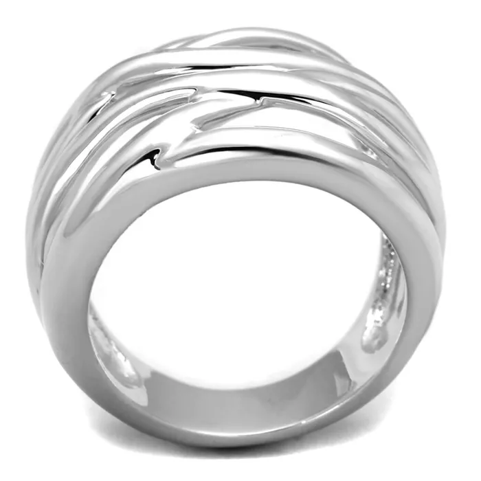 Alamode Rings 3W1067 Rhodium Brass Ring with No Stone