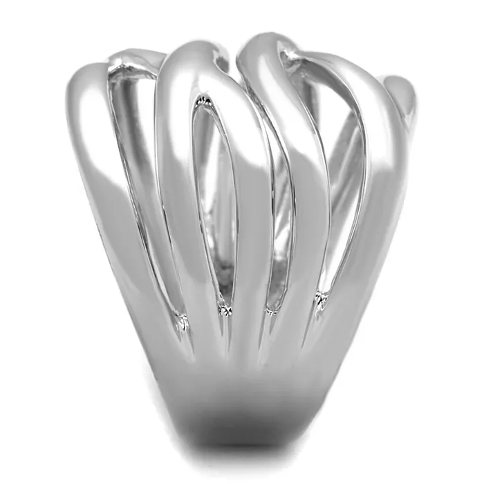 Alamode Rings 3W1067 Rhodium Brass Ring with No Stone