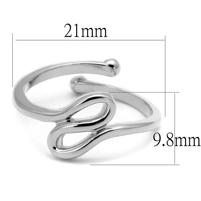 Alamode Rings LO3999 Rhodium Brass Ring with No Stone