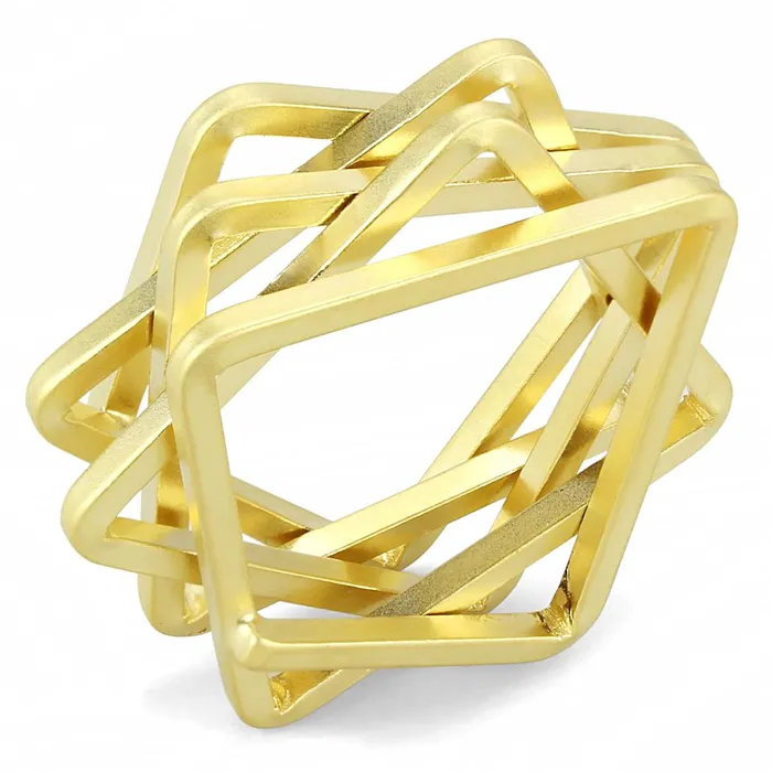 Alamode Rings LO4236 Matte Gold Brass Ring with No Stone