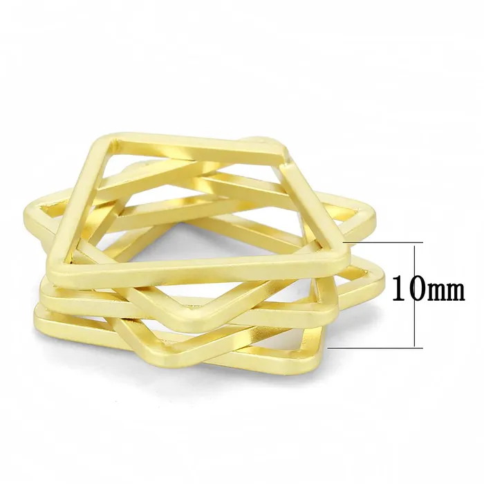 Alamode Rings LO4236 Matte Gold Brass Ring with No Stone