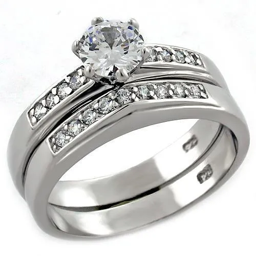 Alamode Rings LOAS1008 Rhodium 925 Sterling Silver Ring with AAA Grade CZ in Clear