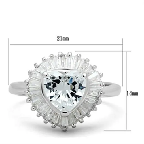 Alamode Rings SS041 Silver 925 Sterling Silver Ring with AAA Grade CZ in Clear