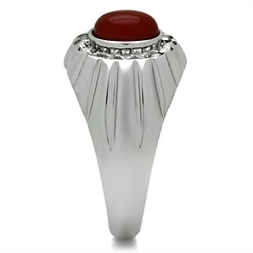 Alamode Rings TK372 High polished no plating Stainless Steel Ring with SemiPrecious Onyx in Siam