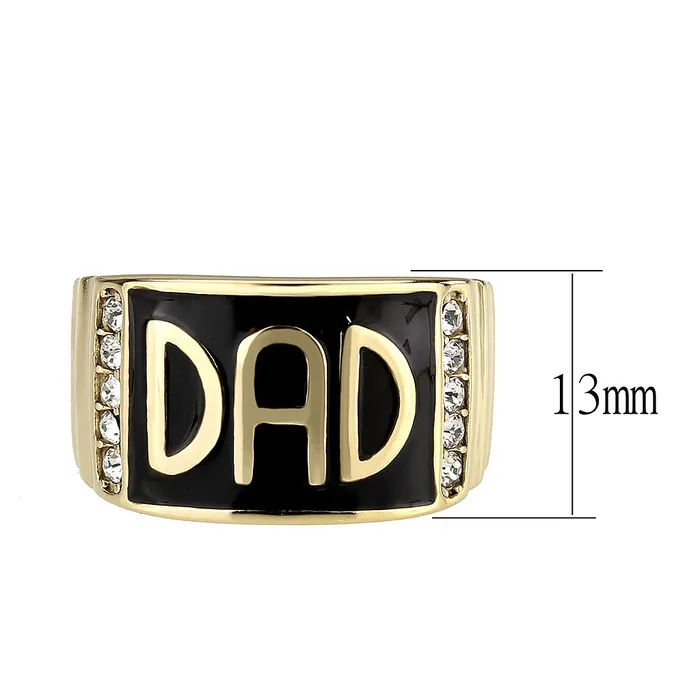 Alamode Rings TK3760 IP GoldIon Plating Stainless Steel Ring with Top Grade Crystal in Clear