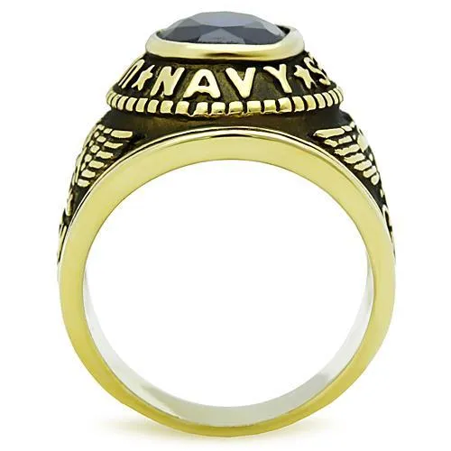 Alamode Rings TK414707G IP GoldIon Plating Stainless Steel Ring with Synthetic Synthetic Glass in Montana