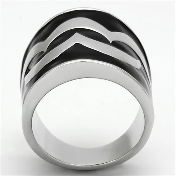 Alamode Rings TK926 High polished no plating Stainless Steel Ring with Epoxy in Jet