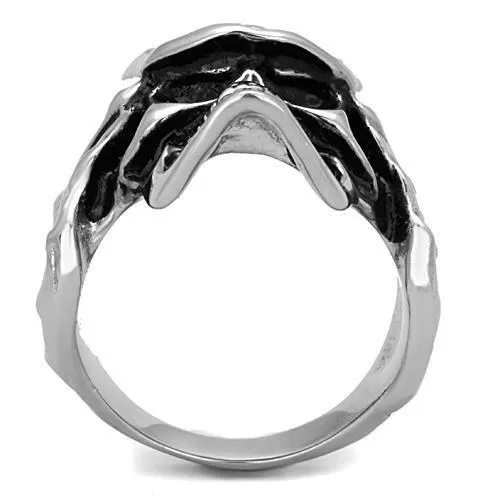 Alamode TK1604 High polished no plating Stainless Steel Ring with Epoxy in Jet Rings