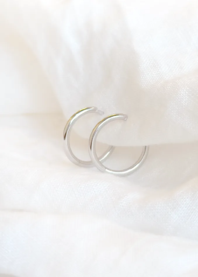 Amalfi Hoop Silver Bella Wren Jewelry Earrings