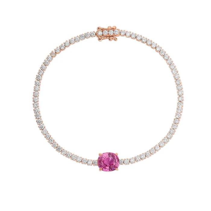 anitako Bracelets DIAMOND HEPBURN BRACELET WITH PINK SAPPHIRE CENTER